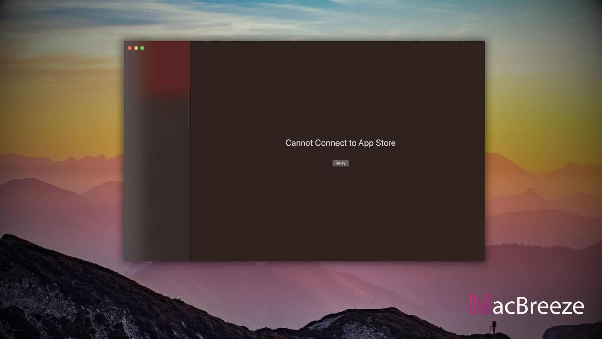 how to fix cannot connect to app store on Mac